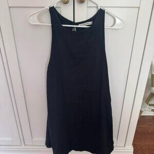 Abercrombie & Fitch Black Linen Shift Dress - Small